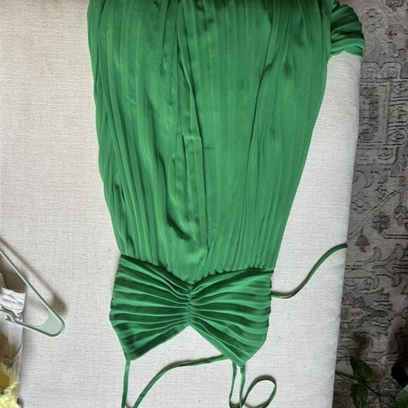 Green Midi Pleated Asos Strappy Dress - Picture 1 of 3